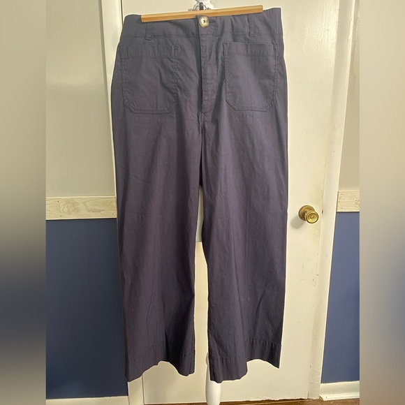 NWT Anthropologie Wide Leg Trousers Navy Size 32 - Picture 3 of 15